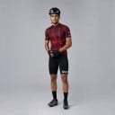Herren Fahrradsatz Trikot mit kurzen Ärmeln und Shorts mit Polster 90 % Polyester und 10 % Lycra Weinrot Trikot und schwarze Shorts 2