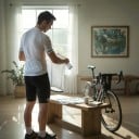 Herren Fahrradsatz Trikot mit kurzen Ärmeln und Shorts mit Trägern und Polster 90 % Polyester und 10 % Lycra Weißes Trikot und schwarze Shorts 6