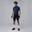 Herren Fahrradsatz Trikot mit kurzen Ärmeln und Shorts mit weißem Träger und Polster 90 % Polyester und 10 % Lycra Dunkelblau 3