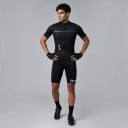 Herren Fahrradsatz Trikot mit kurzen Ärmeln und Shorts mit weißem Träger und Polster 90 % Polyester und 10 % Lycra Schwarz und Weiß 4