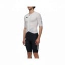 Herren Fahrradsatz Trikot mit kurzen Ärmeln und Shorts Trikot aus Polyester und Spandex Shorts aus Polyamid und Spandex Weiß und Schwarz 1
