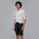 Herren Fahrradsatz Trikot mit kurzen Ärmeln und Shorts Trikot aus Polyester und Spandex Shorts aus Polyamid und Spandex Weiß und Schwarz 3