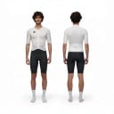 Herren Fahrradsatz Trikot mit kurzen Ärmeln und Shorts Trikot aus Polyester und Spandex Shorts aus Polyamid und Spandex Weiß und Schwarz 10