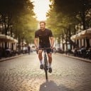 Herren Fahrradset Trikot mit kurzen Ärmeln und Shorts mit Polster 90 % Polyester und 10 % Lycra Schwarzes Trikot mit gelben Details 5