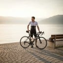 Herren Fahrradset Trikot mit kurzen Ärmeln und Shorts Reißverschluss vorne Elastisches Material 80 % Polyester und 20 % Spandex 8