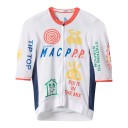 Herren Fahrradtrikot mit kurzen Ärmeln und durchgehendem Reißverschluss mit bedruckten Zeichentrickmotiven und Schriftzügen 4