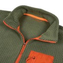 Herren Fleecejacke mit halbem Reißverschluss und Stehkragen mit Brusttasche und strukturiertem Muster Pullover 10