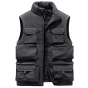 Herren gefütterte Weste mit Innenfell und Taschen mit Reißverschluss aus Polyester und Elasthan für Wandern, Angeln und Arbeiten im Freien 3
