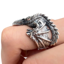 Herren gotischer Drachenring Verstellbare Größe Legierung Material Gothic Stil Für Männer Stilvolles Accessoire für den Alltag 1
