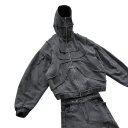 Herren grauer Baumwollhoodie mit Kapuze und Reißverschluss Stylischer Hoodie mit feinem Muster Bequeme Sportbekleidung für jeden Tag 2
