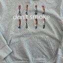 Herren grauer Hoodie mit Taschen Streetwear Stil mit dem Schriftzug Don't Smoke und modernen Mustern Bequemer einfarbiger Hoodie für jeden Tag 2