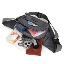 Herren Gürteltasche aus robustem Canvas-Stoff 40 x 14 x 6 cm Wasserdichte Sport-Gürteltasche mit mehreren Taschen Strapazierfähige Hüfttasche Diebstahlsicher 3