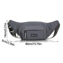 Herren Gürteltasche aus robustem Canvas-Stoff 40 x 14 x 6 cm Wasserdichte Sport-Gürteltasche mit mehreren Taschen Strapazierfähige Hüfttasche 6
