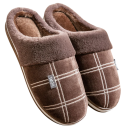 Herren-Hausschuhe mit Karomuster und Memory-Schaum, weiche Hausschuhe mit rutschfester Sohle, bequeme warme Hausschuhe, stilvolles Design 3