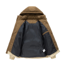 Herren Herbst- und Winterjacke Mit abnehmbarer Kapuze Winddichtes Futter Reißverschluss Praktische Taschen Baumwollfutter Polyester-Ausführung 3