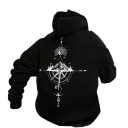 Herren Hoodie mit Taschen Einfarbiger Sporthoodie mit feinem Kompassmuster vorne und hinten Bequemes Polyester-Material 7
