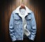 Herren-Jeans-Winterjacke mit Fell 1