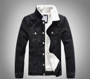 Herren-Jeansjacke mit Fell 4