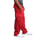Herren Jogginghose mit vielen Taschen Gerader Schnitt Kordelzug Bequeme Sporthose Freizeit Jogginghose Moderne Herrenmode 2