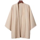Herren Kimono Hemd Einfarbiges Design Polyester Leichter lockerer Schnitt für urbanen Stil und Alltag 12