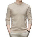Herren klassischer gestrickter Pullover mit langen Ärmeln Einfarbiger weicher leichter lässiger Pullover Polyester Rundhalsausschnitt Verschiedene Farben 31