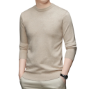Herren klassischer gestrickter Pullover mit langen Ärmeln Einfarbiger weicher leichter lässiger Pullover Polyester Rundhalsausschnitt Verschiedene Farben 6