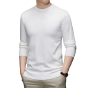 Herren klassischer gestrickter Pullover mit langen Ärmeln Einfarbiger weicher leichter lässiger Pullover Polyester Rundhalsausschnitt Verschiedene Farben 7