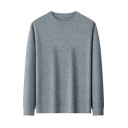 Herren klassischer gestrickter Pullover mit langen Ärmeln Einfarbiger weicher leichter lässiger Pullover Polyester Rundhalsausschnitt Verschiedene Farben 10