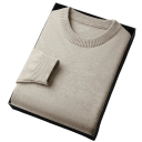 Herren klassischer gestrickter Pullover mit langen Ärmeln Einfarbiger weicher leichter lässiger Pullover Polyester Rundhalsausschnitt Verschiedene Farben 17