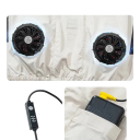 Herren Kühljacke mit 2 USB Ventilatoren Klimaanlage Arbeitsweste Unisex mit Rollkragen und Taschen POLYESTER verschiedene Farben 3