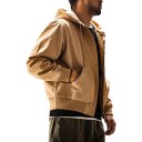 Herren kurze Jeansjacke mit Kapuze und Reißverschluss, mit Kordelzug und Fronttaschen, mit gerippten Bündchen und Saum 14