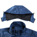 Herren lässige wasserdichte Jacke mit Kapuze und Reißverschluss mit Taschen Blattmotiv Polyester 3