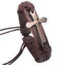 Herren-Lederarmband Kreuz 3