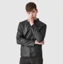 Herren-Lederjacke mit Fell J2067 2