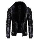 Herren-Lederjacke mit Kunstfell 3