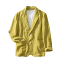 Herren Leinenjacke 70% Leinen 30% Baumwolle Elegante atmungsaktive Jacke für Männer mit Taschen und Knöpfen Einfarbige stylische Jacke in verschiedenen Farben 7