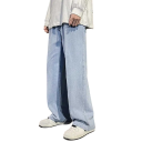 Herren lockere einfarbige Jeans mit Taschen, mit Kordelzug, aus Baumwolle und Polyester 7