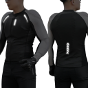 Herren Motorradjacke mit Reißverschluss schwarz mit Protektoren für Brust, Rücken, Schultern, Ellbogen reflektierende Elemente WOSAWE 4