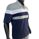 Herren Poloshirt Kurzarm mit Kragen und Knöpfen Gestreiftes elegantes Shirt aus Polyester für den Alltag 5