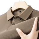 Herren Poloshirt mit kurzen Ärmeln Einfarbiges Design Knopfverschluss Kragen Baumwollmaterial Stilvolle Grundausstattung 11