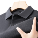 Herren Poloshirt mit kurzen Ärmeln Einfarbiges Design Knopfverschluss Kragen Baumwollmaterial Stilvolle Grundausstattung 17