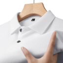 Herren Poloshirt mit kurzen Ärmeln Einfarbiges Design Knopfverschluss Kragen Baumwollmaterial Stilvolle Grundausstattung 7