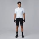 Herren Radset Trikot mit kurzen Ärmeln und Shorts mit Polster 90 % Polyester und 10 % Lycra Weißes Trikot mit Punkten und schwarze Shorts 3