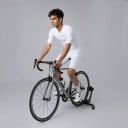 Herren Radset Trikot mit kurzen Ärmeln und Shorts mit Polster Elastisches Material 80 % Polyester und 20 % Spandex Weißes Trikot und Shorts 5