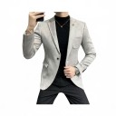 Herren Sakko Slim Fit Velours-Optik Ein-Knopf-Verschluss Revers Taschen Polyester und Elasthan Für die Arbeit und Feiern 4
