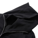 Herren schwarze Kapuzenjacke mit Reißverschluss Stilvolle asymmetrische Jacke mit schrägem Reißverschluss aus Polyester, Baumwolle, Viskose und Spandex Modernes Streetwear 4
