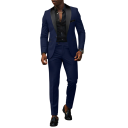 Herren Set aus Polyester Elegantes Set aus Sakko und Hose für Männer Einfarbiger formeller Anzug mit Taschen und Brusttasche Stilvolles Ensemble mit Knöpfen 6