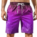 Herren Shorts Badehose Buntes Design Blattmuster Kordelzug in der Taille Schnelltrocknendes Polyester Leichter Stoff Sommer Strand Pool 5