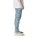 Herren Slim Fit Cargo Jeans Stylische Jeans mit vielen Taschen Moderne Hose für City und Freizeit Schmaler Schnitt Bequemer Denim 3