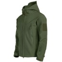 Herren Softshell Outdoorjacke mit Kapuze, wasserdichte Winddichte Reißverschlussjacke, Taktische Jacke mit Taschen für schlechtes Wetter 7